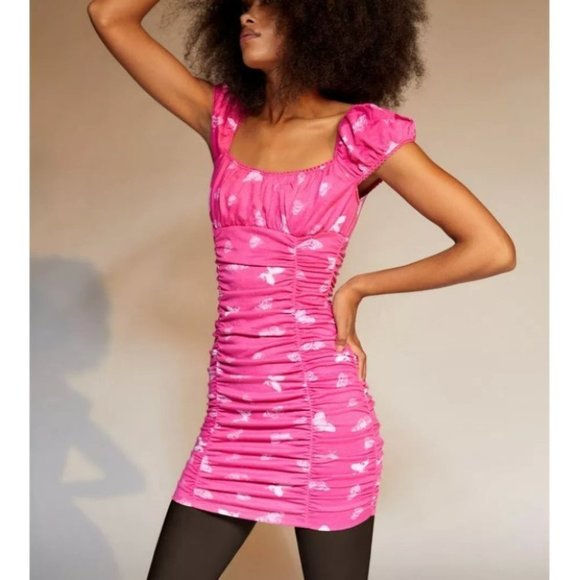 Brenan Printed Ruched Mini Dress - Picture 4 of 4